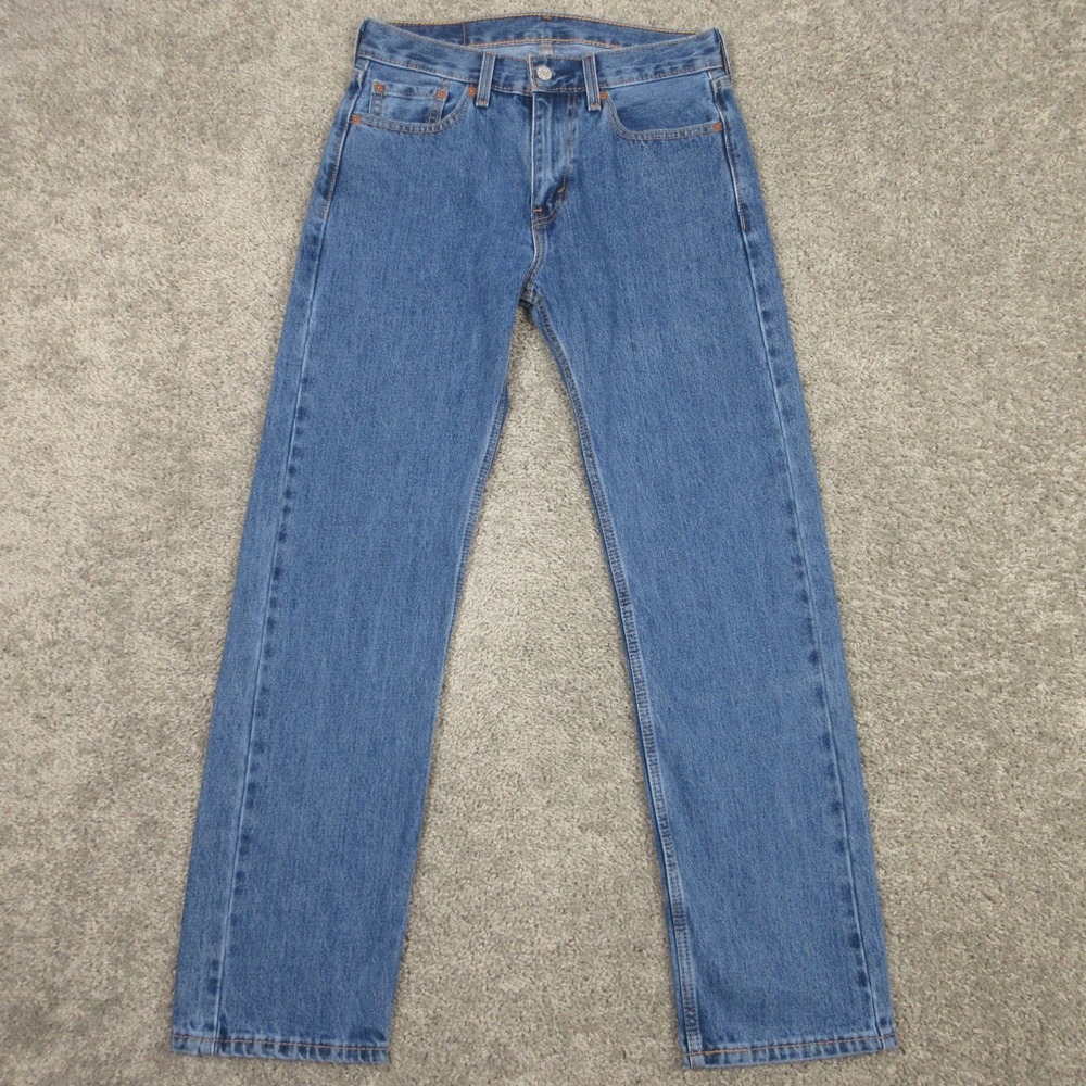 Levis Jeans‎ Mens 29x30 Blue 505 Regular Straight Stone Wash Zip Fly Denim Pants